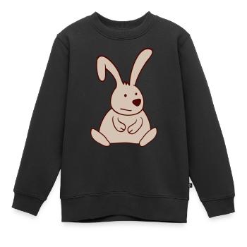 Lapin s’ennuie Ennuyeux Gros potelé - Sweat Premium enfant bio - noir - Devant - AI Model Kid Female (0cm)