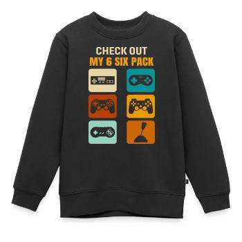 Gamer Gaming Découvrez mon pack de 6 six - Sweat Premium enfant bio - noir - Devant - AI Model Kid Female (0cm)
