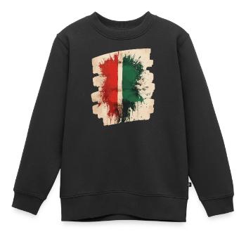 Italienische Flagge Italien - Kinder Premium Organic Sweatshirt - Schwarz - Vorne - AI Model Kid Female (0cm)