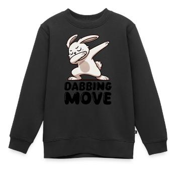 Lapin Lapin Dabbing - Sweat Premium enfant bio - noir - Devant - AI Model Kid Female (0cm)