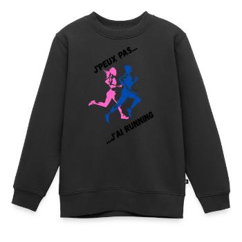 I can't I have Running - Kinder Premium Organic Sweatshirt - Schwarz - Vorne - AI Model Kid Female (0cm)