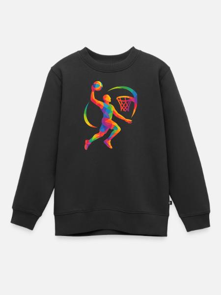 Polygon Basketballspieler - Kinder Premium Organic Sweatshirt - Schwarz