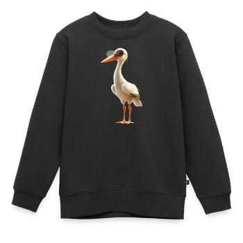 Amoureux des cigognes Cigognes blanches Cigognes géantes Cigognes - Sweat Premium enfant bio - noir - Devant - AI Model Kid Female (0cm)