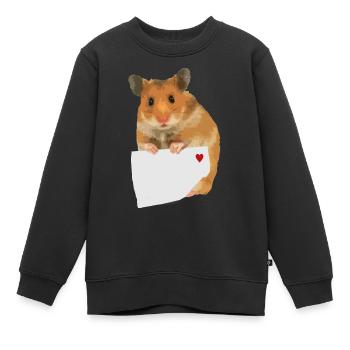 Note de hamster pour personnaliser le texte de la note - Sweat Premium enfant bio - noir - Devant - AI Model Kid Female (0cm)