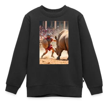 Stahl trifft Horn, slawischer Sturm stoppt römischen Donner - Kinder Premium Organic Sweatshirt - Schwarz - Vorne - AI Model Kid Female (0cm)