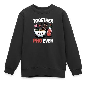 Together Pho Ever Vietnam Reise Nudelsuppe Pho - Kinder Premium Organic Sweatshirt - Schwarz - Vorne - AI Model Kid Female (0cm)