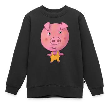 Cochon Cochon Truie - Sweat Premium enfant bio - noir - Devant - AI Model Kid Female (0cm)