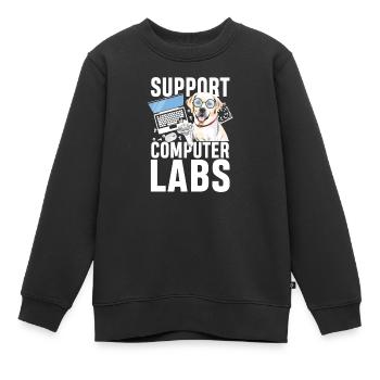 Support computer labs - Kinder Premium Organic Sweatshirt - Schwarz - Vorne - AI Model Kid Female (0cm)