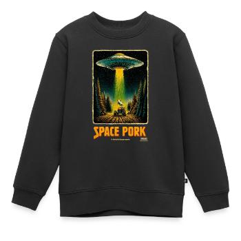 Porc de l’espace - Sweat Premium enfant bio - noir - Devant - AI Model Kid Female (0cm)
