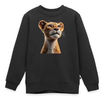 Lionne Lionne Maman Lionne Lionnes Maman Lions sauvages - Sweat Premium enfant bio - noir - Devant - AI Model Kid Female (0cm)