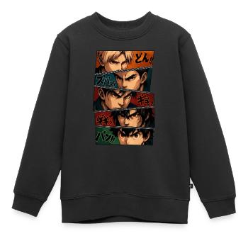 Intensive Anime-Silhouetten – Squad - Kinder Premium Organic Sweatshirt - Schwarz - Vorne - AI Model Kid Female (0cm)