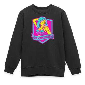 Gelsenkirchen Superstar en rose - Sweat Premium enfant bio - noir - Devant - AI Model Kid Female (0cm)