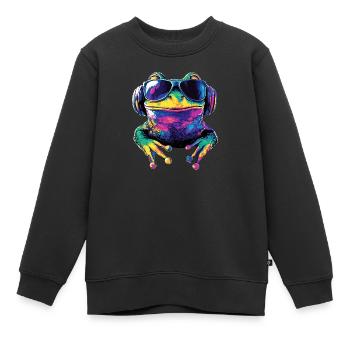 Grenouille Petit Crapaud Grenouille Grenouille Prince Grenouilles - Sweat Premium enfant bio - noir - Devant - AI Model Kid Female (0cm)