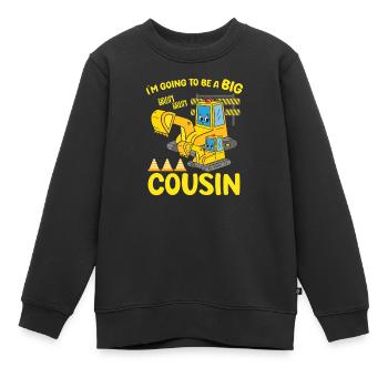Excavator Child Ready Going To Be A Big Cousin - Kinder Premium Organic Sweatshirt - Schwarz - Vorne - AI Model Kid Female (0cm)