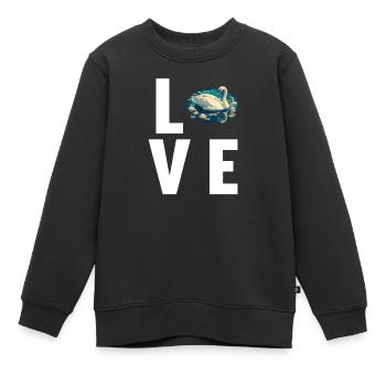 Schwäne Schwan - Kinder Premium Organic Sweatshirt - Schwarz - Vorne - AI Model Kid Female (0cm)