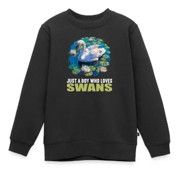 Schwäne Schwan - Kinder Premium Organic Sweatshirt - Schwarz - Vorne - AI Model Kid Female (0cm)
