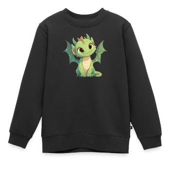 Drachen Drache - Kinder Premium Organic Sweatshirt - Schwarz - Vorne - AI Model Kid Female (0cm)