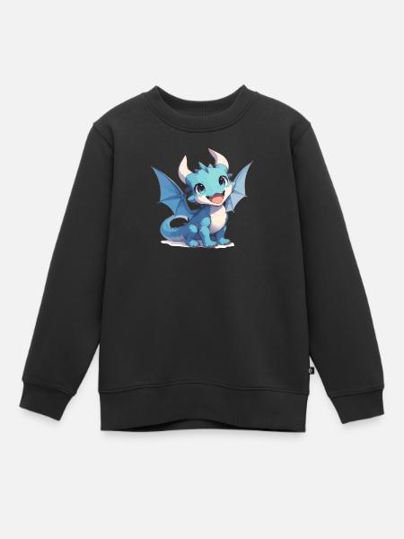 Drachen Drache - Kinder Premium Organic Sweatshirt - Schwarz