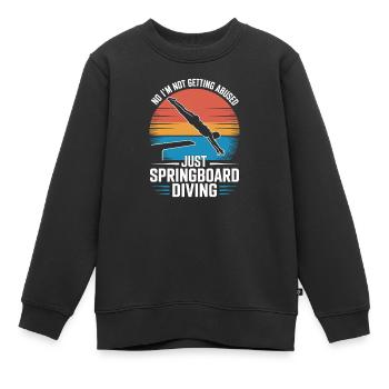 Kunstspringen Turmspringer Sprungbrett - Kinder Premium Organic Sweatshirt - Schwarz - Vorne - AI Model Kid Female (0cm)