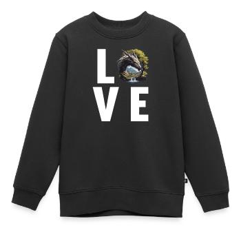 Drachen Drache - Kinder Premium Organic Sweatshirt - Schwarz - Vorne - AI Model Kid Female (0cm)