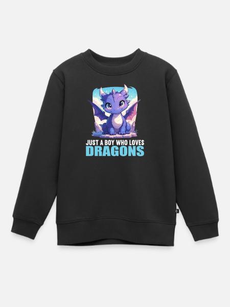 Drachen Drache - Kinder Premium Organic Sweatshirt - Schwarz