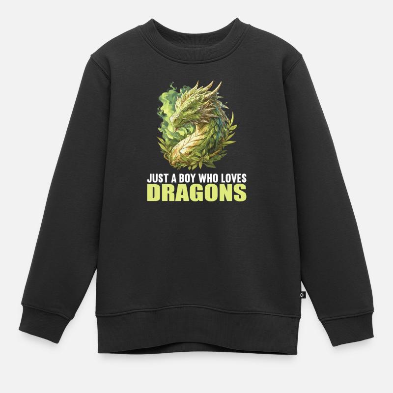 Drachen Drache - Kinder Premium Organic Sweatshirt - Schwarz