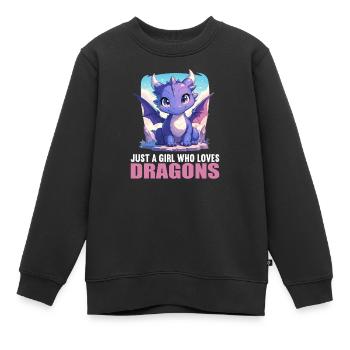 Drachen Drache - Kinder Premium Organic Sweatshirt - Schwarz - Vorne - AI Model Kid Female (0cm)