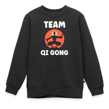 Yoga Qi Gong Gruppe - Kinder Premium Organic Sweatshirt - Schwarz - Vorne - AI Model Kid Female (0cm)