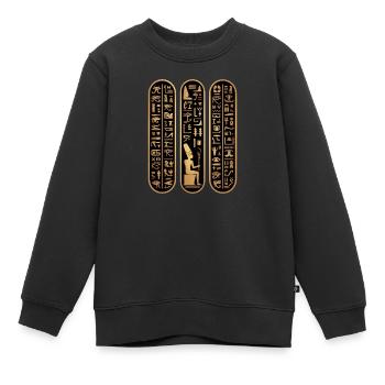 Ägyptische Hieroglyphen Ägypten Pyramide - Kinder Premium Organic Sweatshirt - Schwarz - Vorne - AI Model Kid Female (0cm)