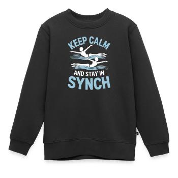 Synchronschwimmen Kunstschwimmen Wassersport - Kinder Premium Organic Sweatshirt - Schwarz - Vorne - AI Model Kid Female (0cm)