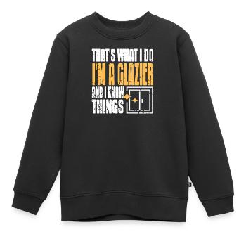 Propulsé par Glass Retro Window Worker Glazier Pride - Sweat Premium enfant bio - noir - Devant - AI Model Kid Female (0cm)