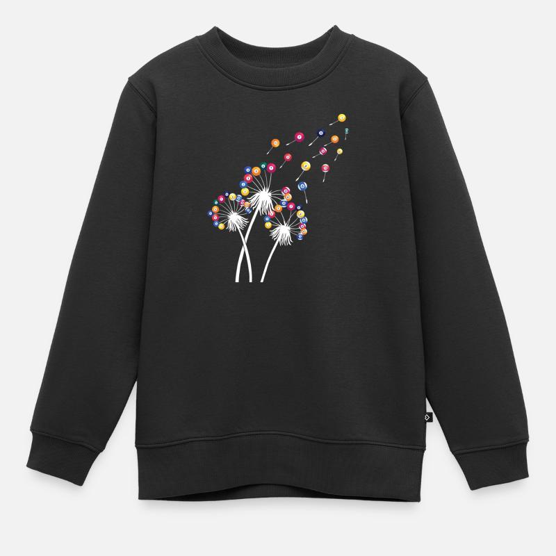 Löwenzahn-Billardkugel, lustiges Queue, Sportkunst - Kinder Premium Organic Sweatshirt - Schwarz