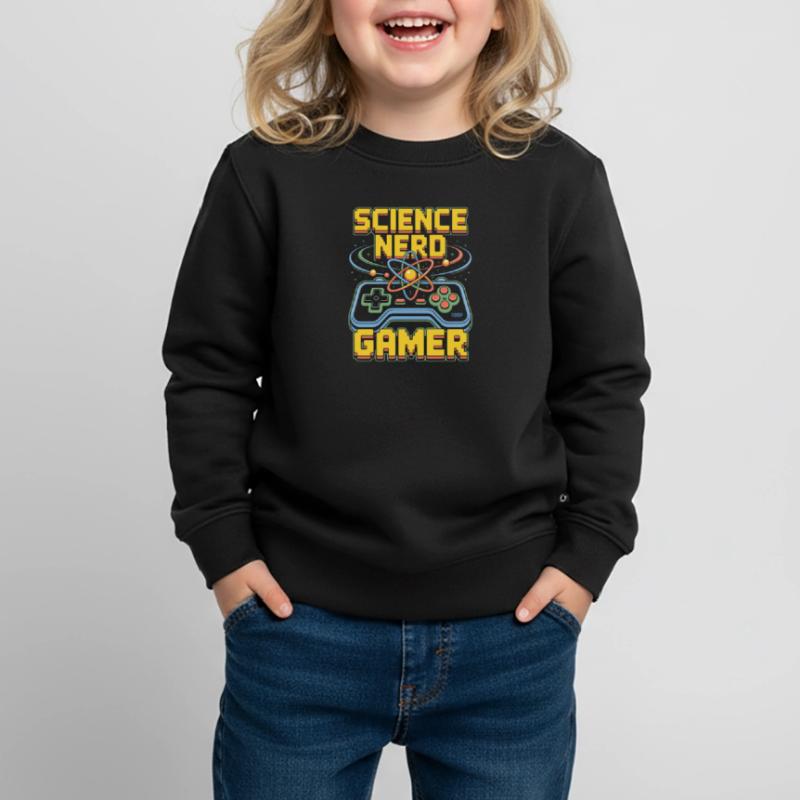 Science Nerd Gamer Atom Controller Wissenschaft Kids Premium Organic Sweatshirt