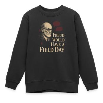 Un futur psychologue me diagnostique - Sweat Premium enfant bio - noir - Devant - AI Model Kid Female (0cm)
