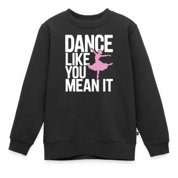 Dansez comme vous le pensez Typographie Design - Sweat Premium enfant bio - noir - Devant - AI Model Kid Female (0cm)