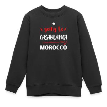 Auf nach Casablanca, Marokko - Kinder Premium Organic Sweatshirt - Schwarz - Vorne - AI Model Kid Female (0cm)