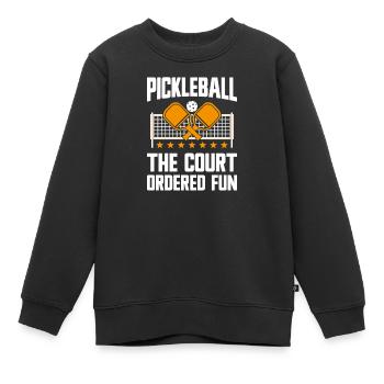Pickleball : le plaisir ordonné par le tribunal - Sweat Premium enfant bio - noir - Devant - AI Model Kid Female (0cm)