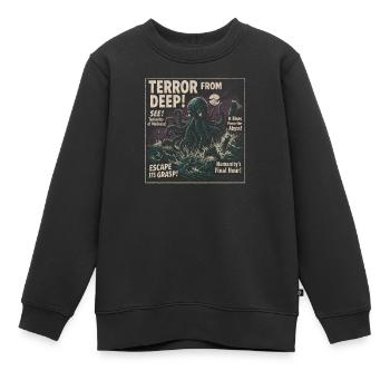Terreur des profondeurs Kraken Affiche de film Halloween - Sweat Premium enfant bio - noir - Devant - AI Model Kid Female (0cm)