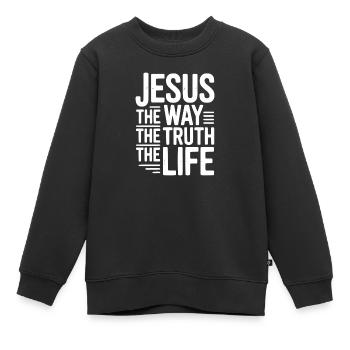 Jesus Der Weg Das Leben Das Leben - Kinder Premium Organic Sweatshirt - Schwarz - Vorne - AI Model Kid Female (0cm)