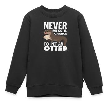Seeotter Cartoon Haustier Ein Otter - Kinder Premium Organic Sweatshirt - Schwarz - Vorne - AI Model Kid Female (0cm)