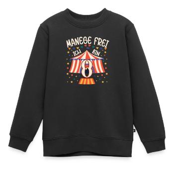 Cirque Manège Anniversaire Motif 8 Ans Garçons Bday - Sweat Premium enfant bio - noir - Devant - AI Model Kid Female (0cm)