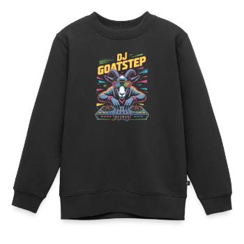 DJ Goatstep Chèvre Rave EDM Dubstep Vibes - Sweat Premium enfant bio - noir - Devant - AI Model Kid Female (0cm)