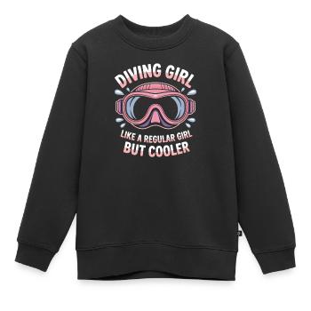 Diving Saying Girl Funny Diving Gift - Kids Premium Organic Sweatshirt - black - Front - AI Model Kid Female (0cm)