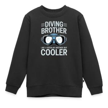 Diving Saying Brother Funny Diving Gift - Kids Premium Organic Sweatshirt - black - Front - AI Model Kid Female (0cm)