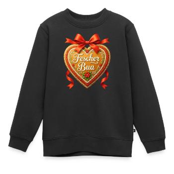 Fescher Bua Lebkuchenherz Bayern Volksfest Tracht - Kinder Premium Organic Sweatshirt - Schwarz - Vorne - AI Model Kid Female (0cm)