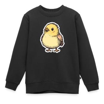 Poussin - Sweat Premium enfant bio - noir - Devant - AI Model Kid Female (0cm)
