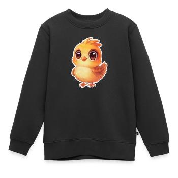 Poussin - Sweat Premium enfant bio - noir - Devant - AI Model Kid Female (0cm)