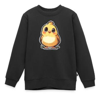 Poussin - Sweat Premium enfant bio - noir - Devant - AI Model Kid Female (0cm)