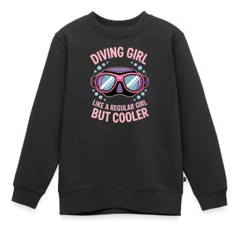 Diving Saying Girl Funny Diving Gift - Kids Premium Organic Sweatshirt - black - Front - AI Model Kid Female (0cm)