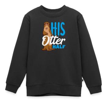 Seeotter Cartoon Seine Otter Hälfte - Kinder Premium Organic Sweatshirt - Schwarz - Vorne - AI Model Kid Female (0cm)